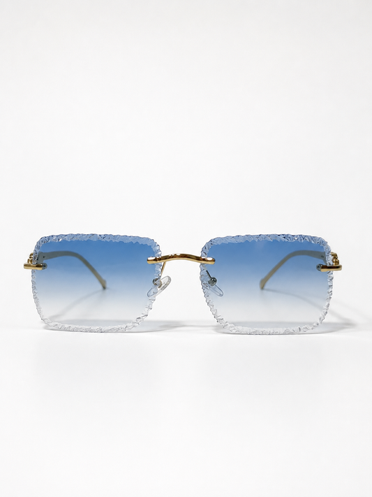 FashionSight™ ICE EDGE Blue Gold – bezramkowe okulary przeciwsłoneczne UV400