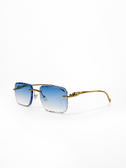 FashionSight™ ICE EDGE Blue Gold – bezramkowe okulary przeciwsłoneczne UV400