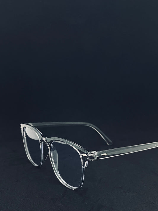 srebrne stylowe okulary blokujące światło niebieskie 