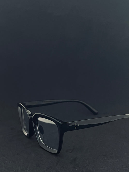 Stylowe blue light blocking glasses czarne chroniące oczy przed ekranem, widok z góry