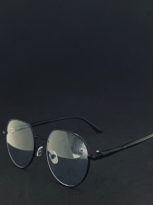 Czarne okrągłe okulary blokujące światło niebieskie 