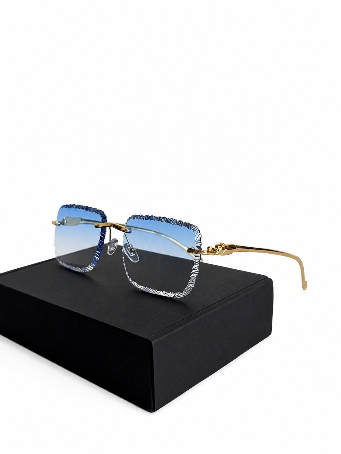 FashionSight™ ICE EDGE Blue Gold – bezramkowe okulary przeciwsłoneczne UV400