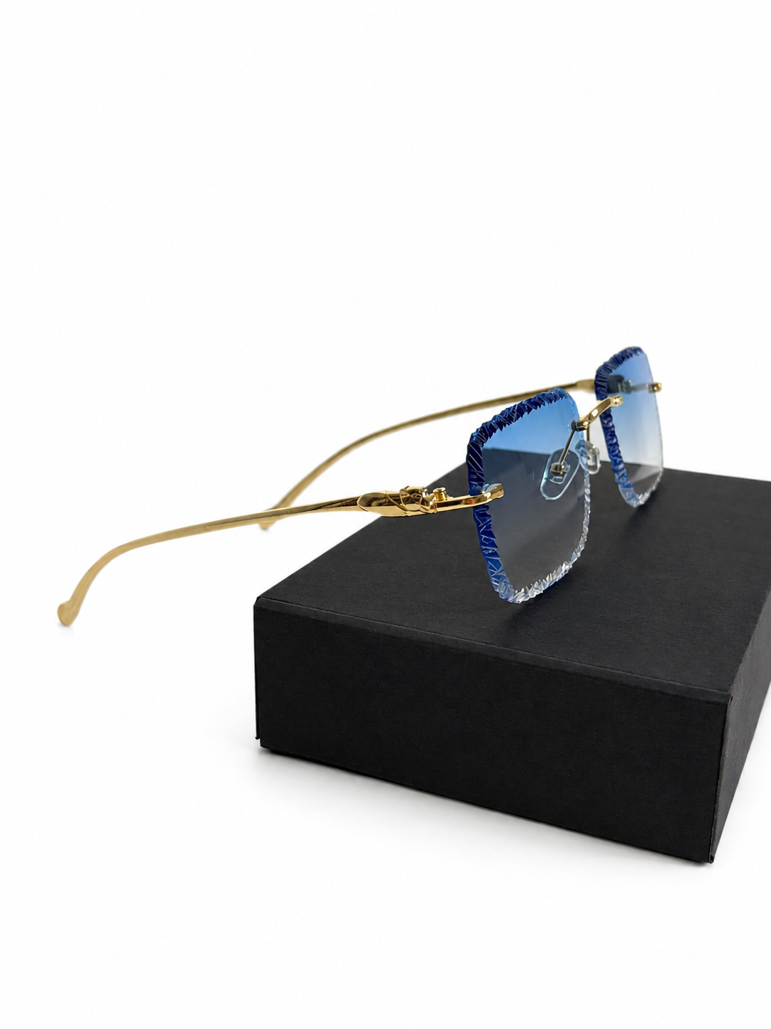 FashionSight™ ICE EDGE Blue Gold – bezramkowe okulary przeciwsłoneczne UV400