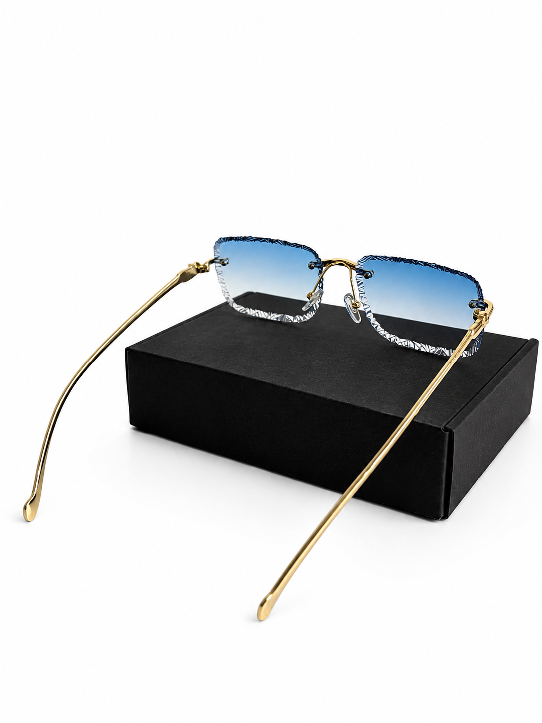 FashionSight™ ICE EDGE Blue Gold – bezramkowe okulary przeciwsłoneczne UV400